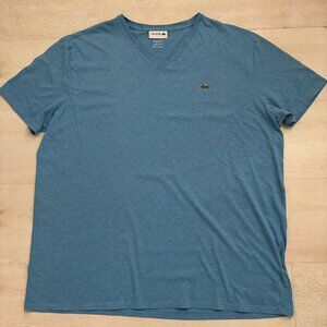 Lacoste Blue Men's Pima Cotton V-Neck T-Shirt Size 8 (3XL) (NWOT)